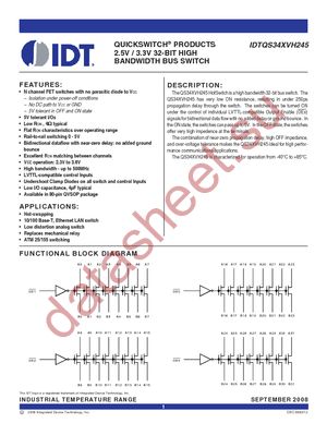 IDTQS34XVH245Q3G8 datasheet  